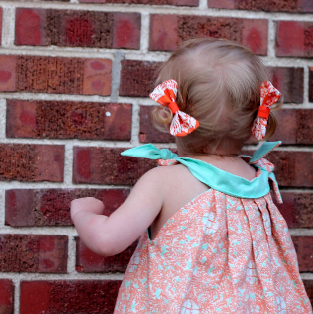 orange and aqua easter dress
