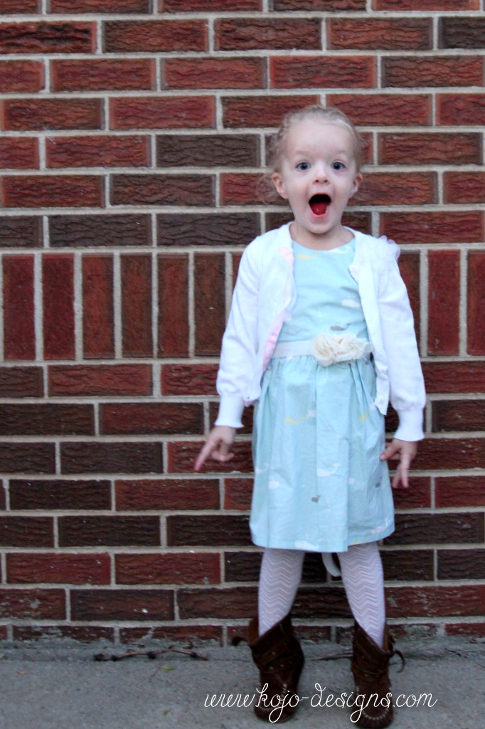 little girl's muted whale dress