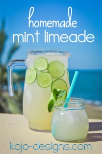 homemade mint limeade at kojo designs