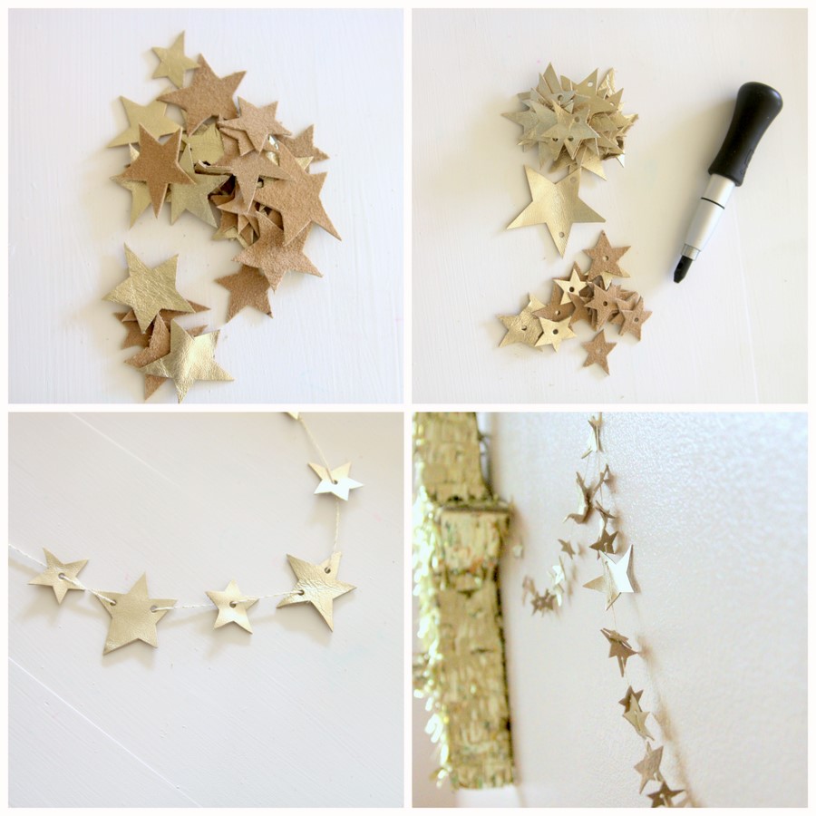 how to make a leather star garland