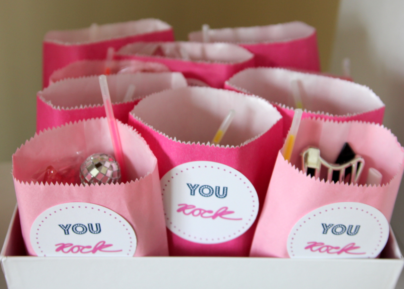 Time to party like a rock star! This sweet rock star birthday party includes all sorts of party ideas- like these cute rock star party favors!