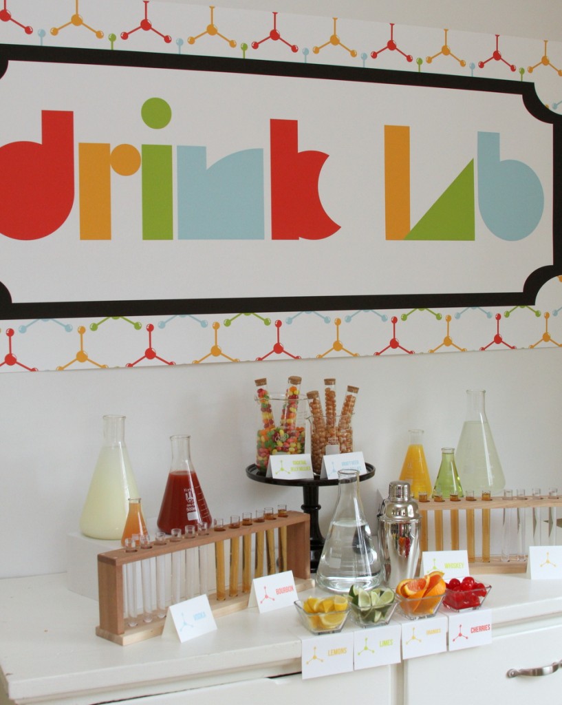 science themed graduation party- this 'drink lab' is the best idea ever!