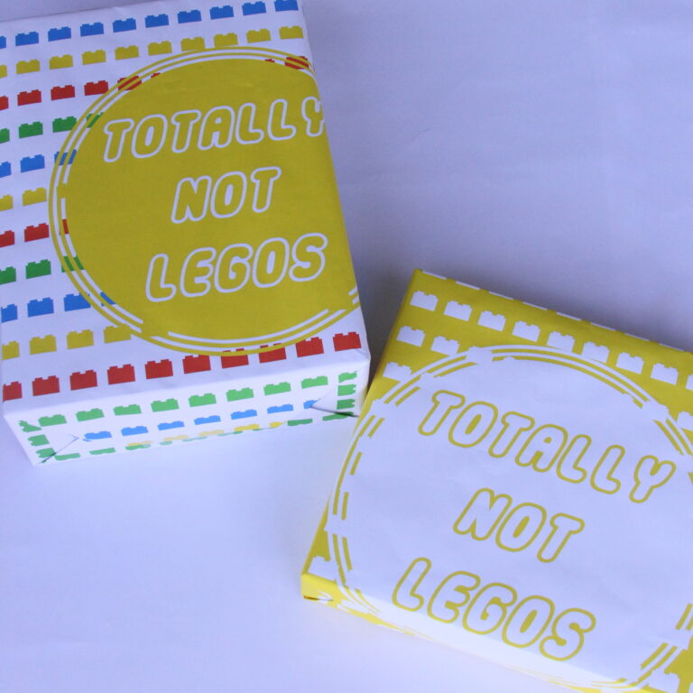free printable lego gift wrap