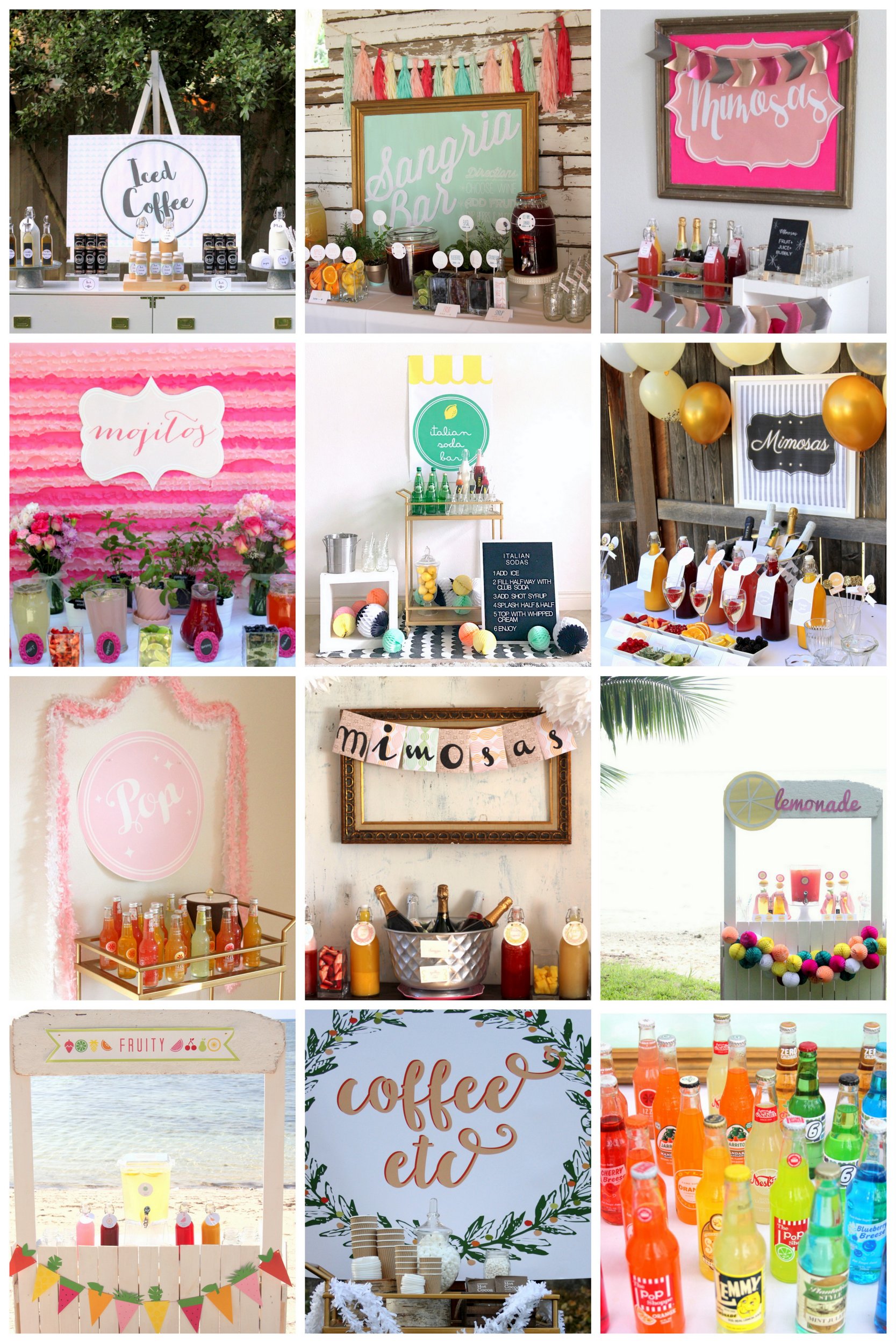 drink station ideas for your wedding (or bridal shower, baby shower, party, etc!)