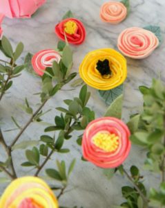 how to make Rifle Paper Co. inspired felt flowers